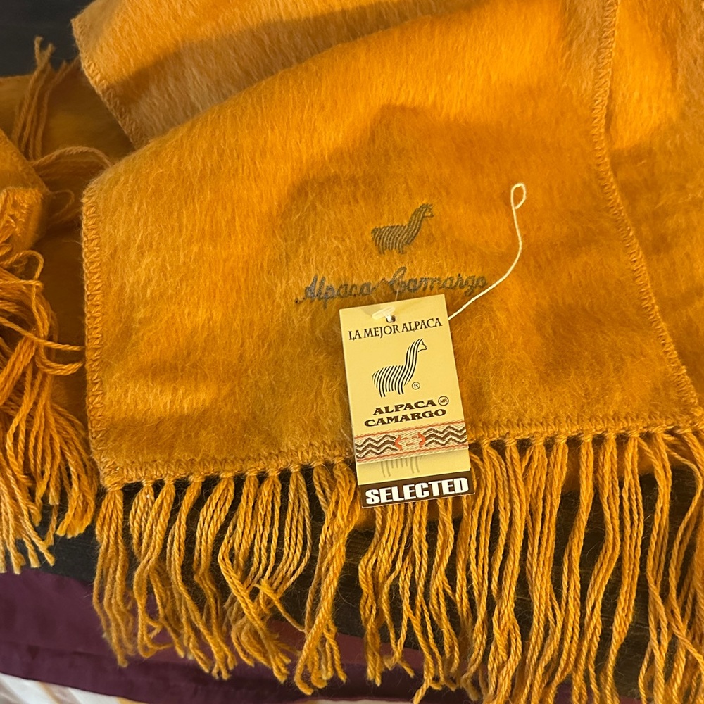 NWT Alpaca Mustard Yellow Scarf